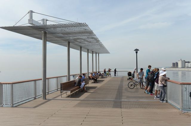 Recycled plastic lumber was used to rebuild the Steeplechase Pier on Coney Island
